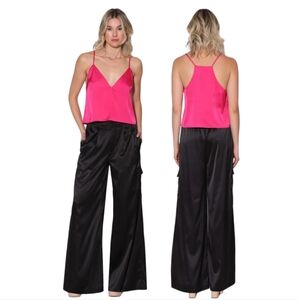 Walter Baker women's satin black cargo Denver pant in size M